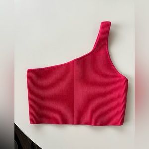 Aritzia Babaton Sculpt Knit One-Shoulder Cropped Tank